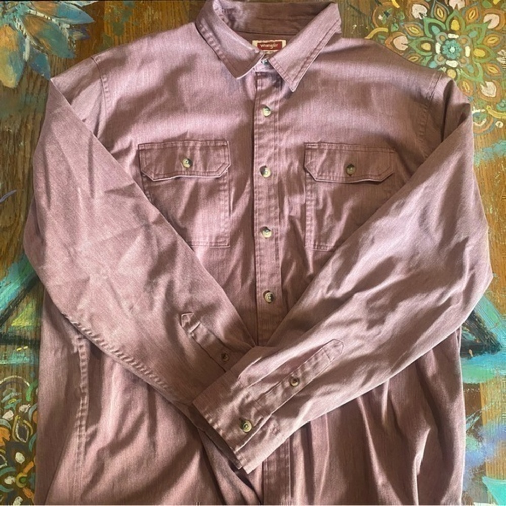 Wrangler Authentics Men's Long Sleeve Classic Woven Shirt, XL